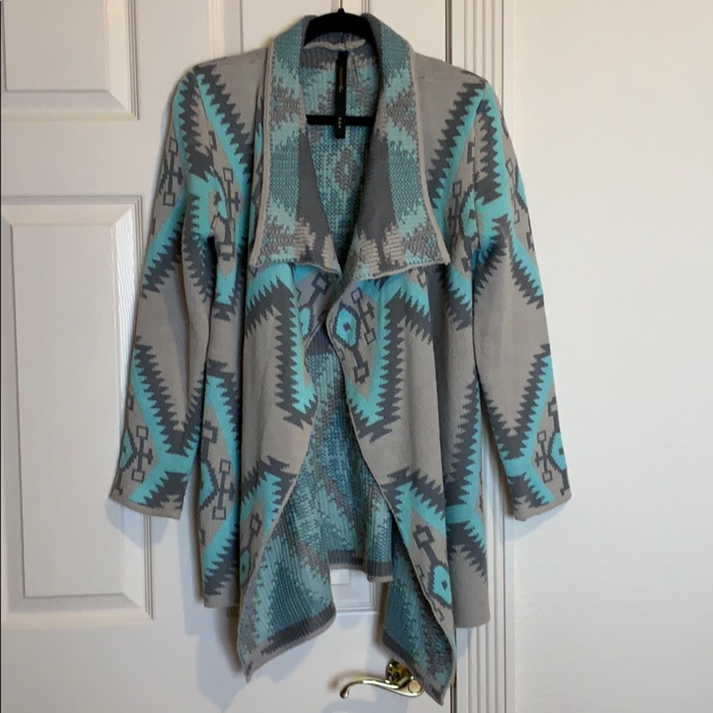 Renee C. Wool Aztec Print Cardigan